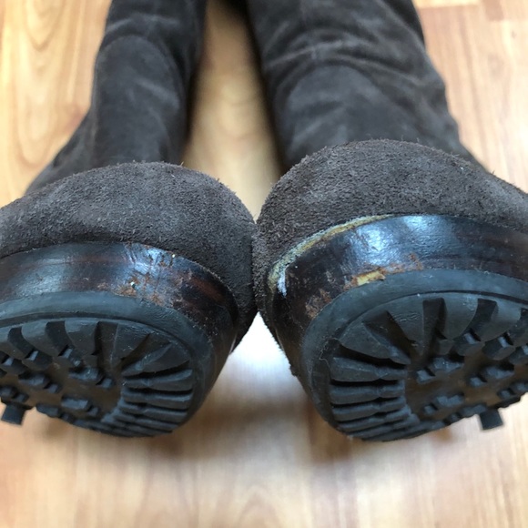 Guess Dark Brown Suede Heeled Boots - Picture 7 of 12